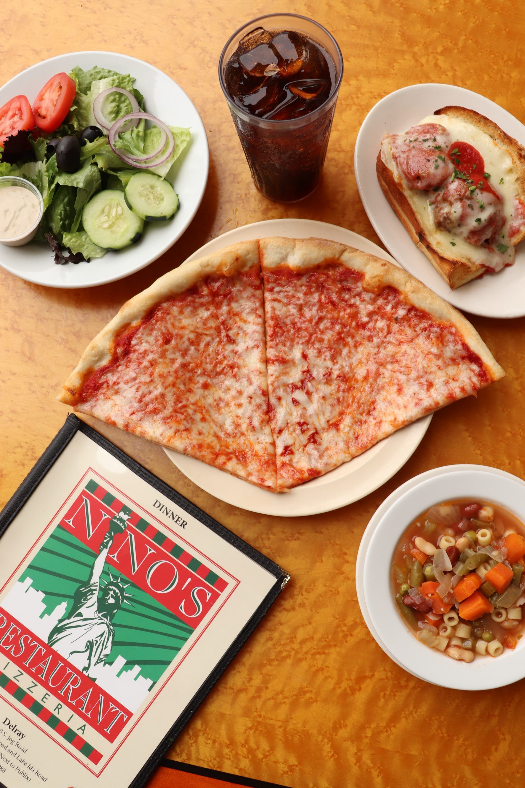 Lunch Special Two Slices Salad Soft Drink Soup Sub